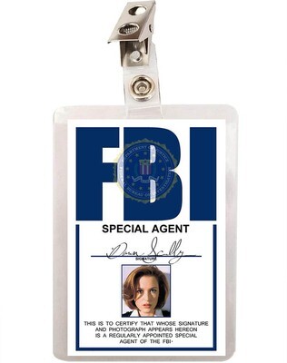 X FILES Dana Scully FBI Agent ID Badge