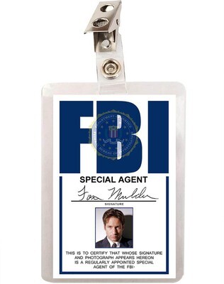 X FILES Fox Mulder FBI Agent ID Badge