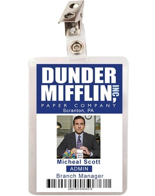 The Office Michael Scott Mifflin ID Badge