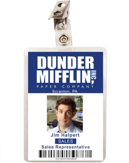 The Office Jim Halpert Dunder Mifflin ID Badge