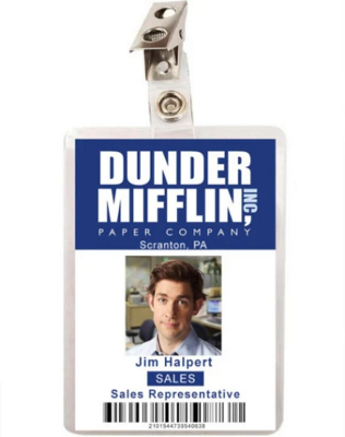 The Office Jim Halpert Dunder Mifflin ID Badge