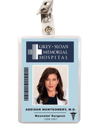 Grey&#39;s Anatomy Addison Montgomery Grey Sloan Memorial Hospital ID Badge