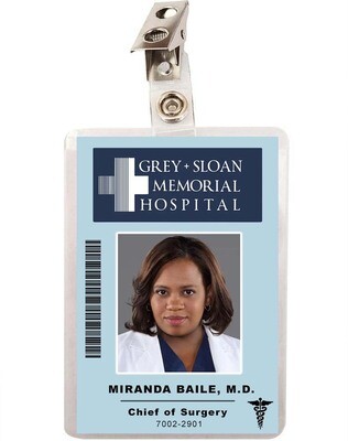 Grey&#39;s Anatomy Miranda Baile Grey Sloan Memorial Hospital ID Badge