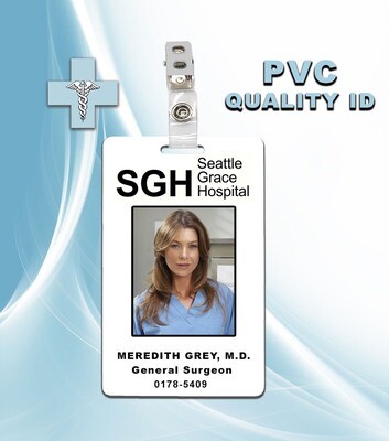 Grey&#39;s Anatomy Meredith Grey Sloan Memorial Hospital ID Badge PVC