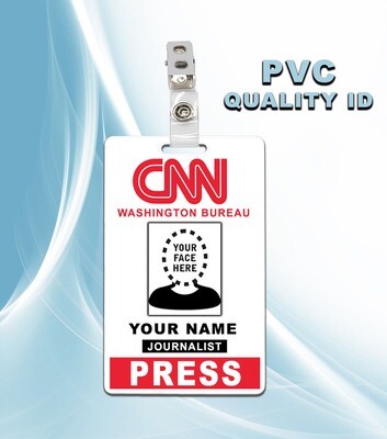 Custom CNN News Press Pass ID Badge PVC