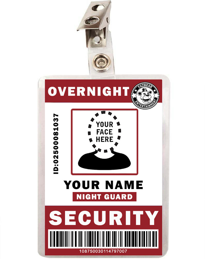 Custom Five Nights at Freddy&#39;s Security ID Badge