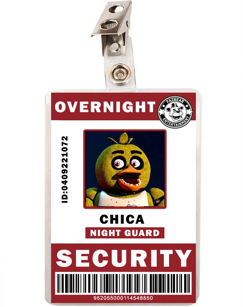 FNAF Five Nights at Freddy&#39;s Chica Security ID Badge