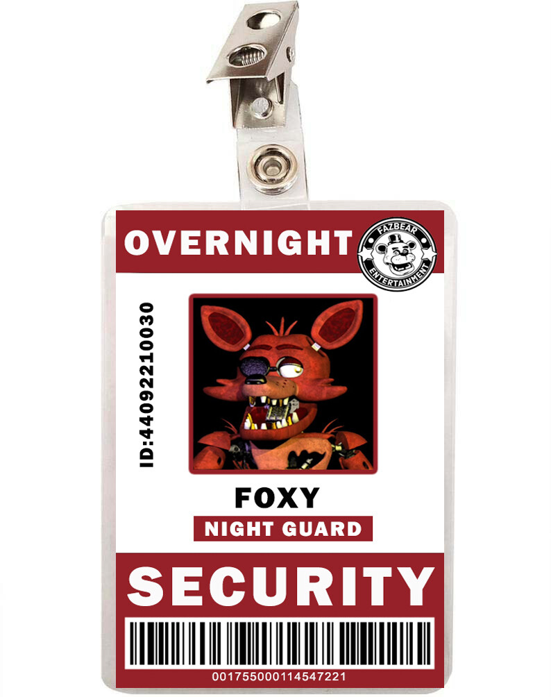 FNAF Five Nights at Freddy&#39;s Foxy Security ID Badge