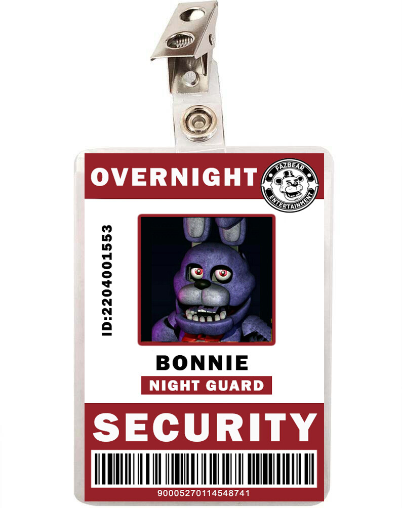 FNAF Five Nights at Freddy&#39;s Bonnie Security ID Badge