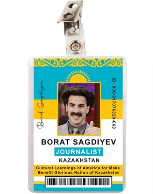 Borat Journalist ID Badge