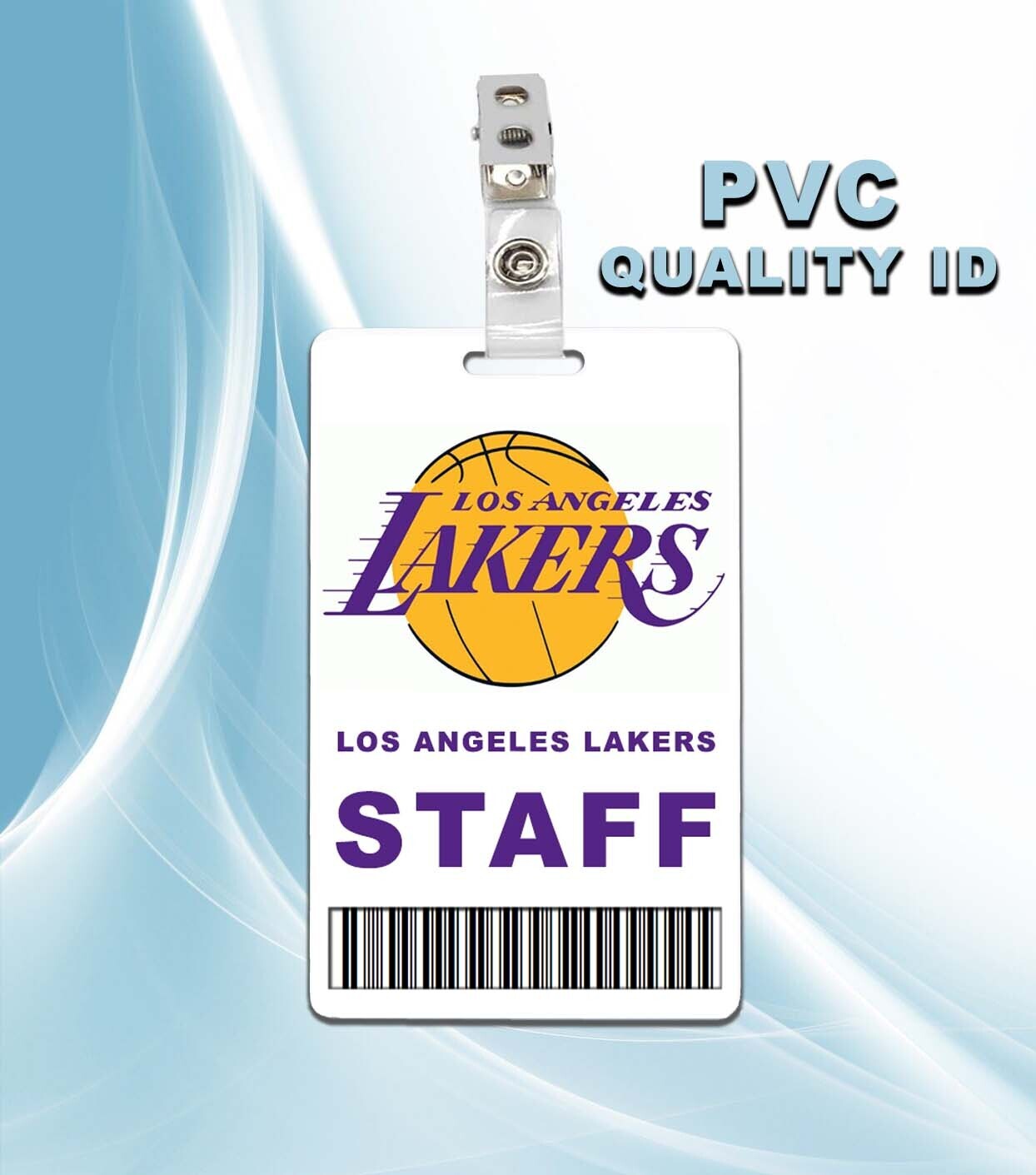 Los Angeles Lakers Staff Pass ID Badge PVC