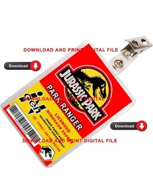 Jurassic Park Ranger License ID Badge Image Download PDF