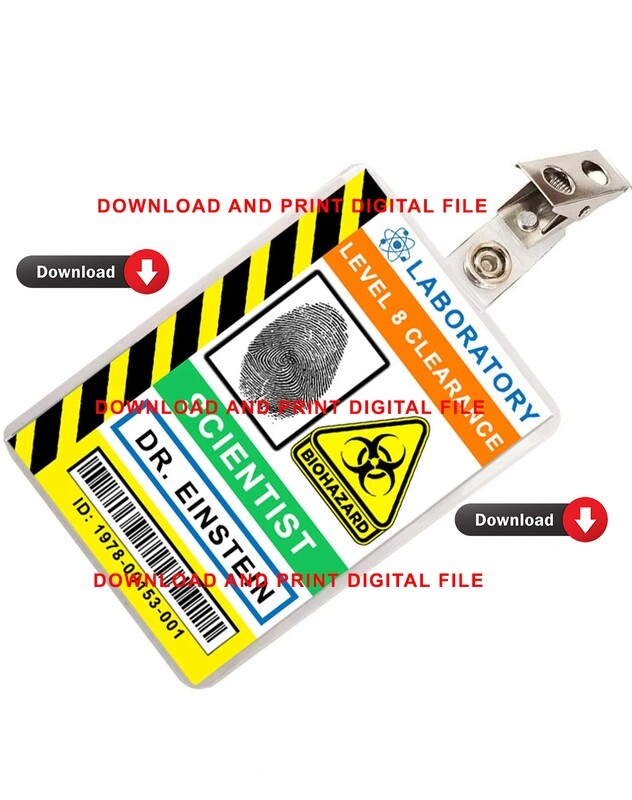 Scientist Dr. Einstein ID Badge Image Download PDF