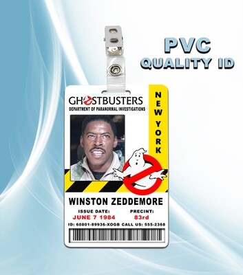 Ghostbusters Winston Zeddemore ID Badge PVC
