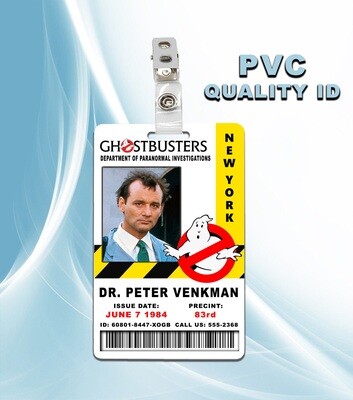Ghostbusters Peter Venkman ID Badge PVC