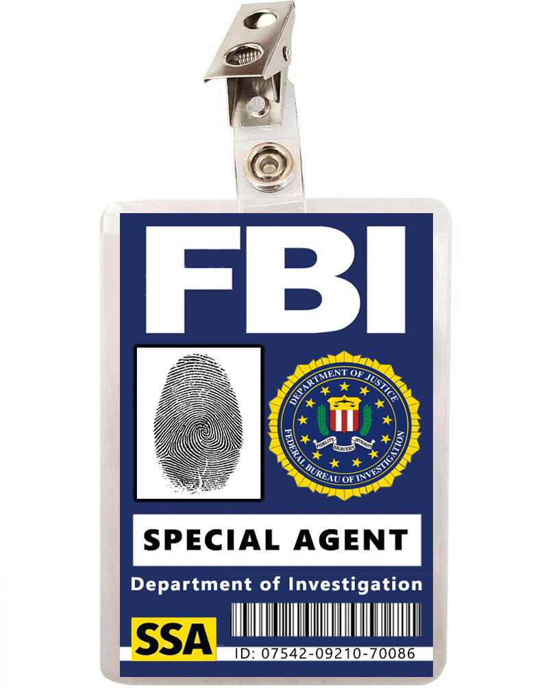 Criminal Minds Special Agent FBI Blue ID Badge