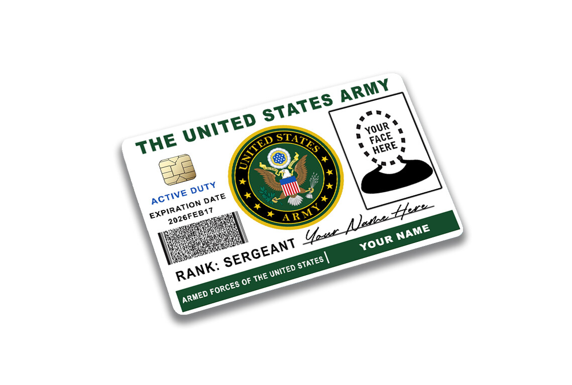 Custom US Army Sergeant License ID Card