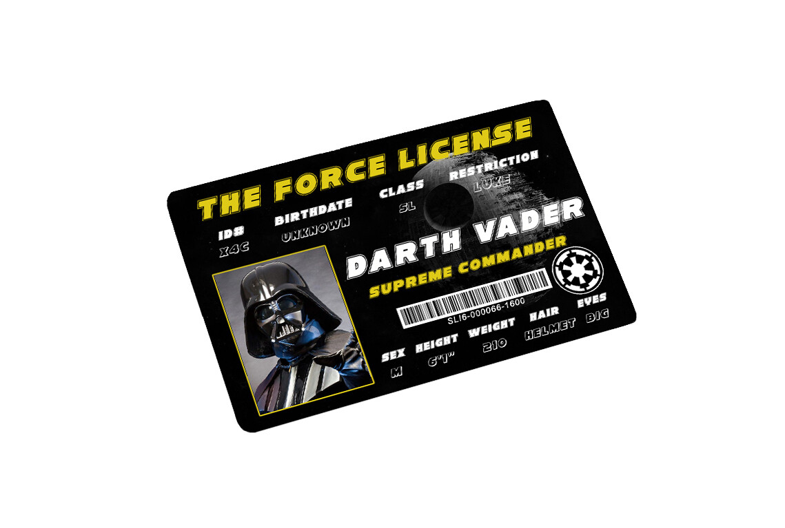 Star Wars Darth Vader License ID Card