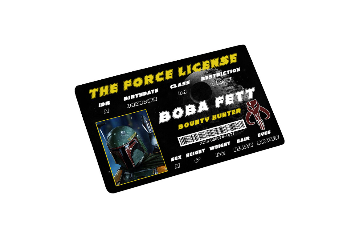 Star Wars Boba Fett License ID Card