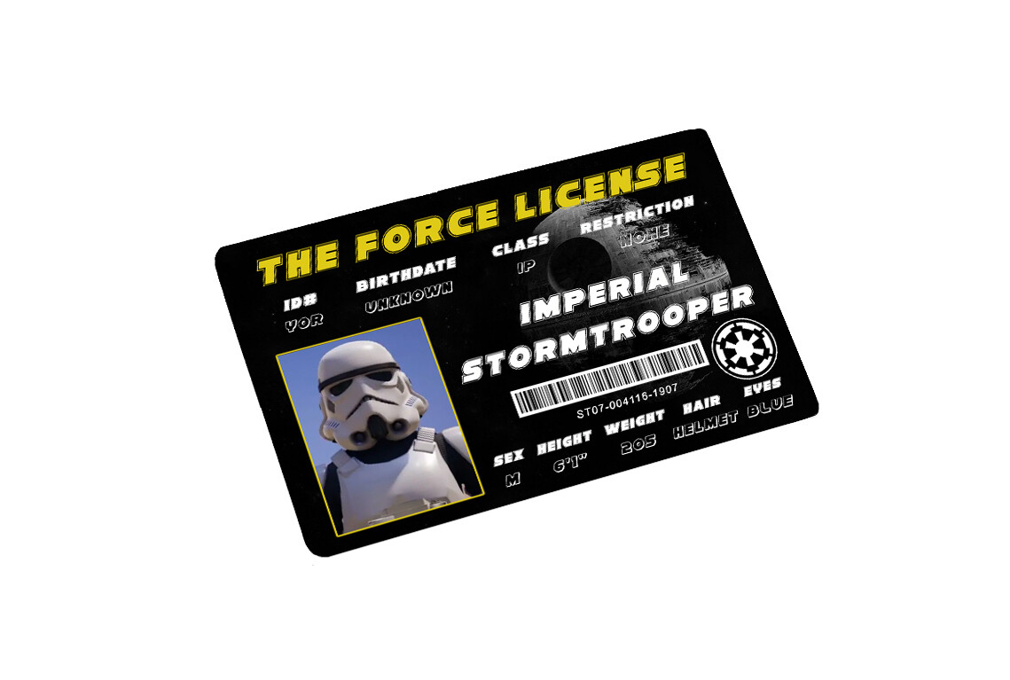 Star Wars Stormtrooper License ID Card