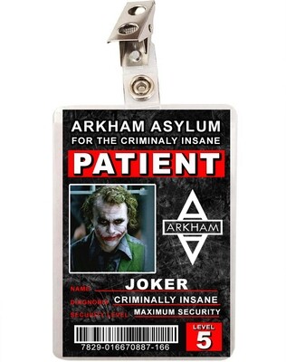 Arkham Asylum Patient Joker ID Badge