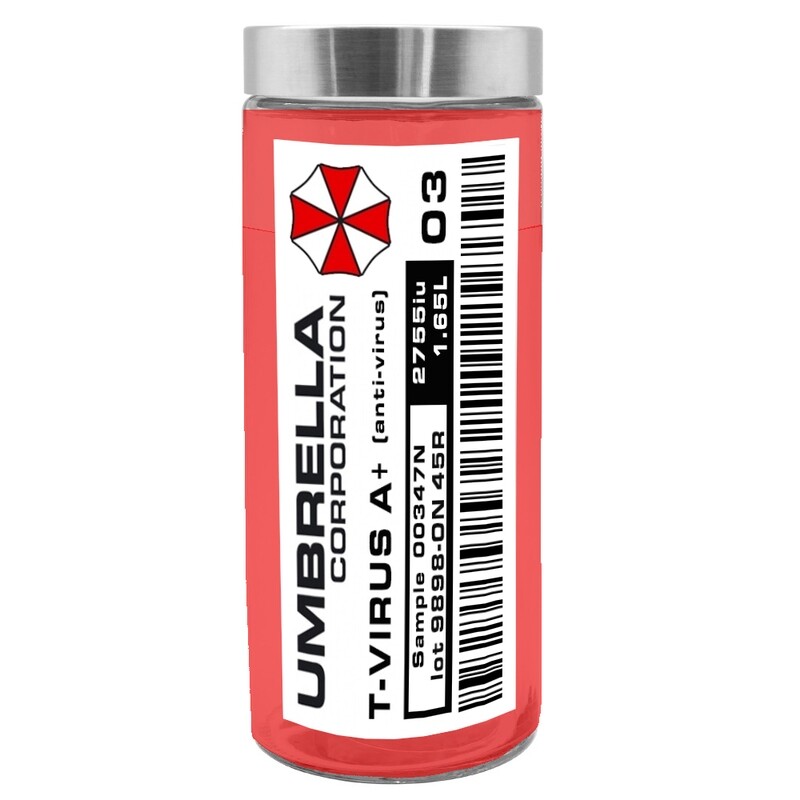 Resident Evil Umbrella Corporation T-Virus 03 Large Glass Vial Display 1.65L