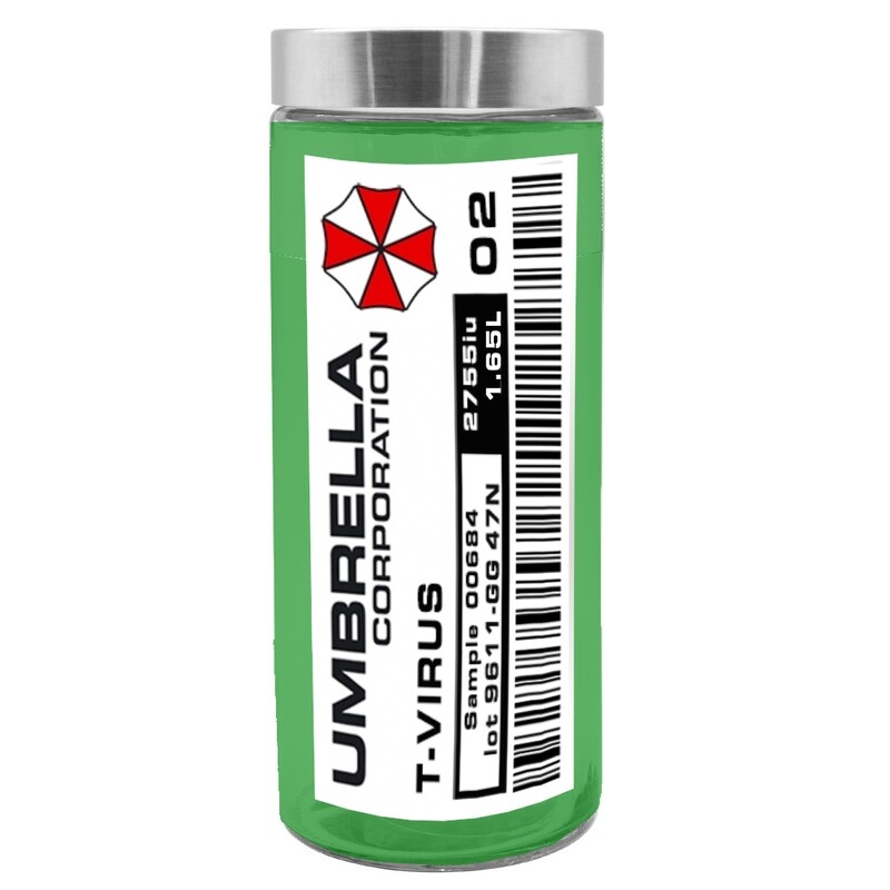 Resident Evil Umbrella Corporation T-Virus 02 Large Glass Vial Display 1.65L