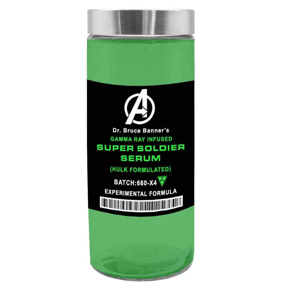 Hulk Super soldier Serum Vial 1.65L Large Glass Vial Display