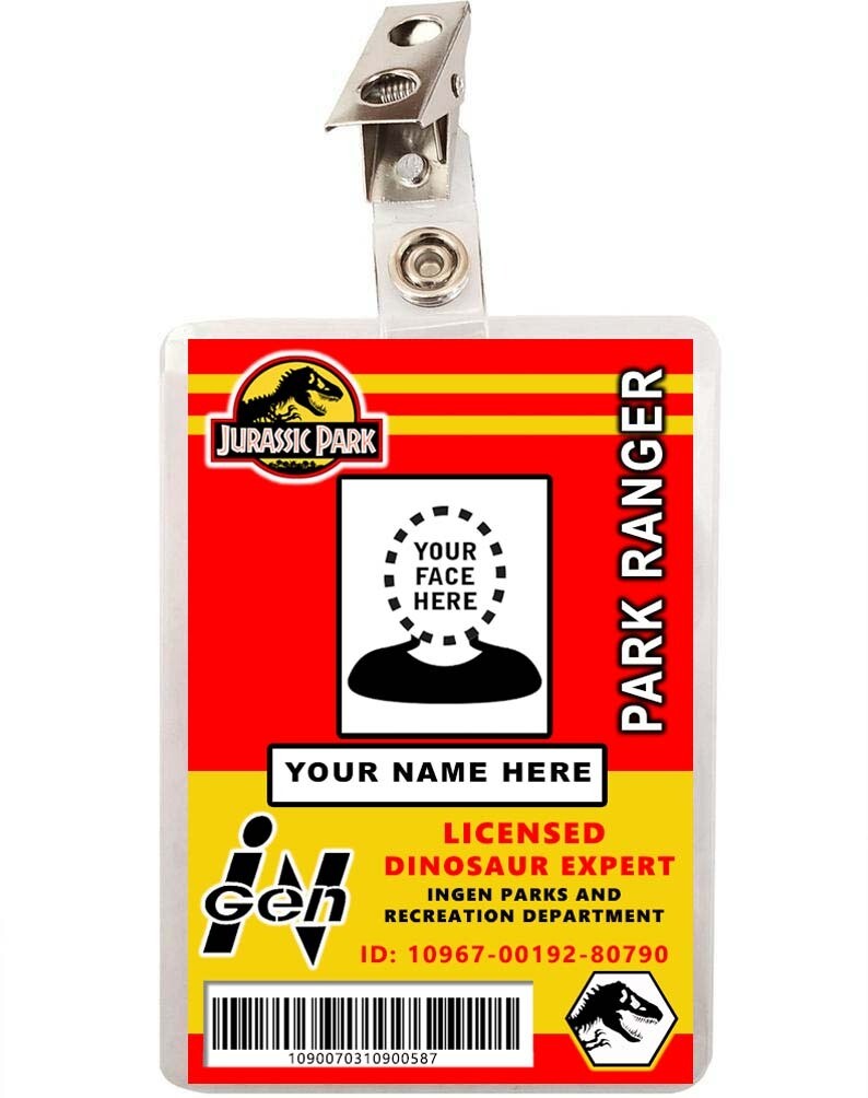 Custom Jurassic Park Ranger ID Badge Badge Custom Jurassic Park Ranger ID Badge Badge