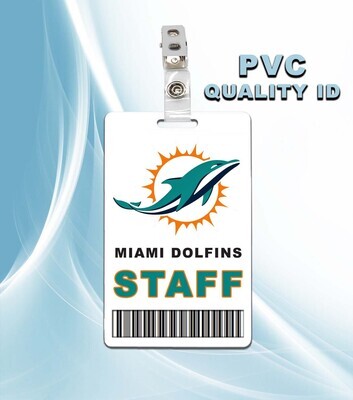 NFL Miami Dolphins Staff Pass ID Badge PVC