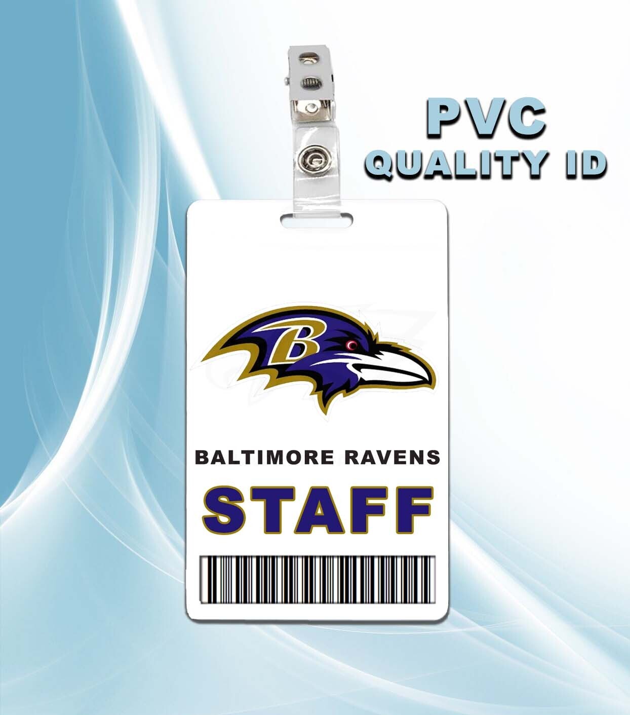 NFL Baltimore Ravens Staff Pass ID Badge PVC