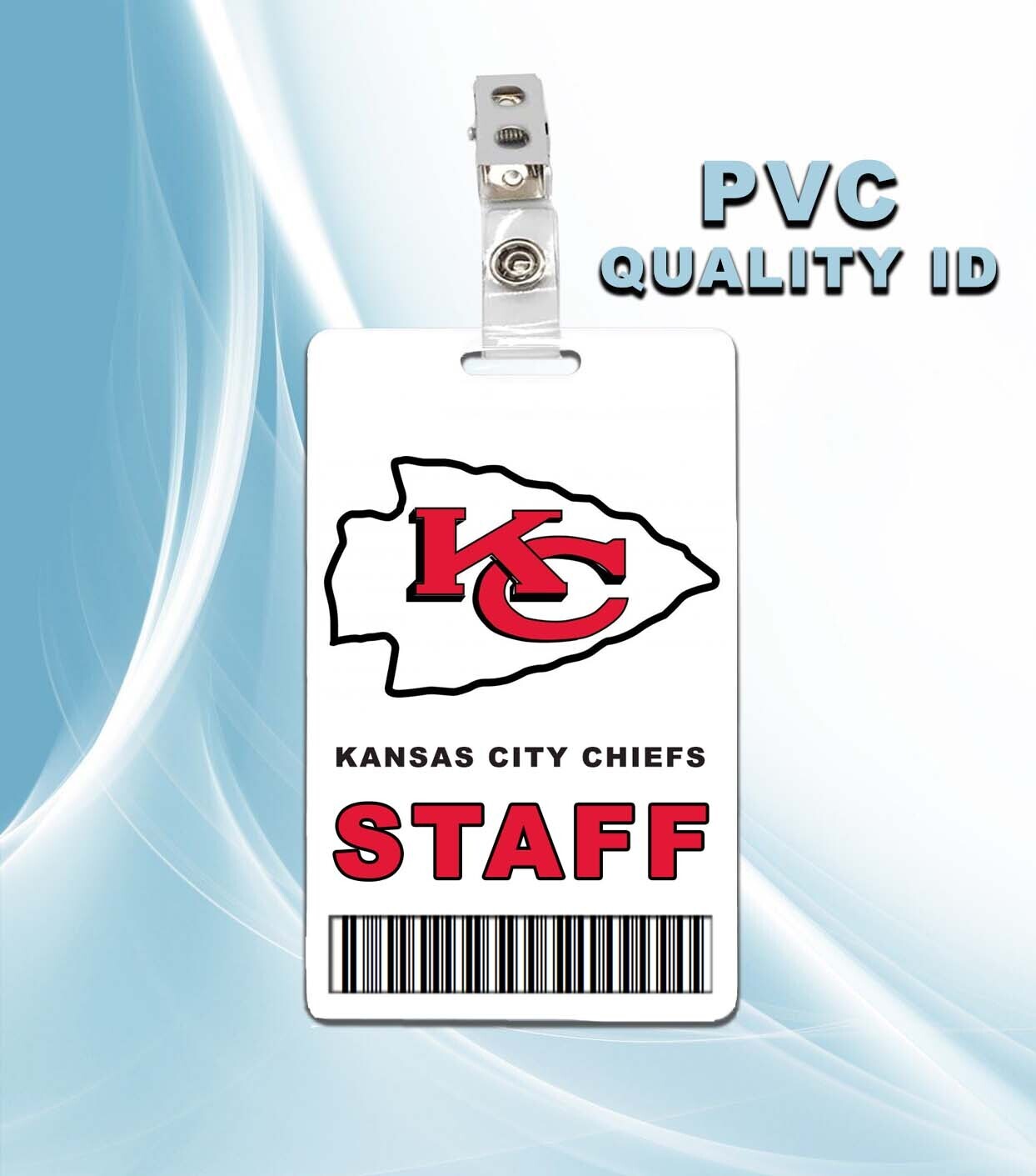 NFL Kansas City Chiefs Staff Pass ID Badge PVC