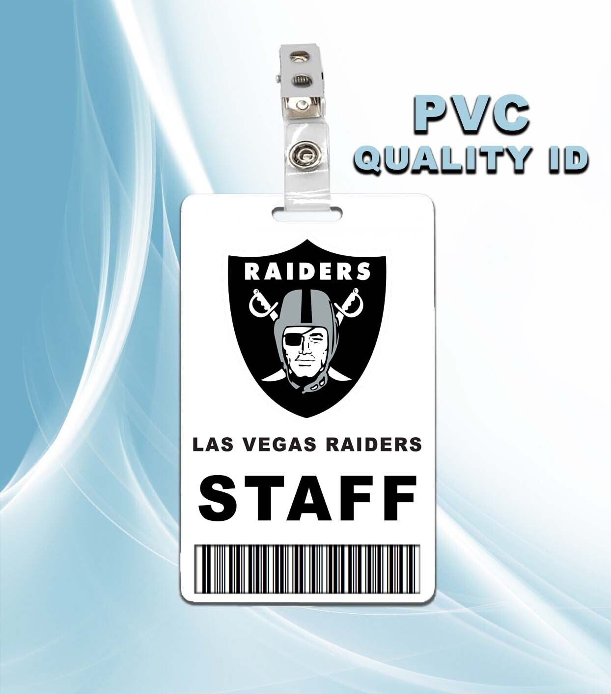 NFL Las Vegas Raiders Staff Pass ID Badge PVC