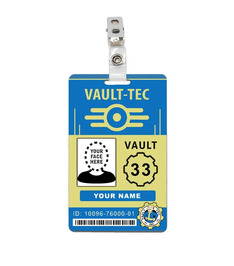 Custom Fallout Vault-Tec ID Badge PVC