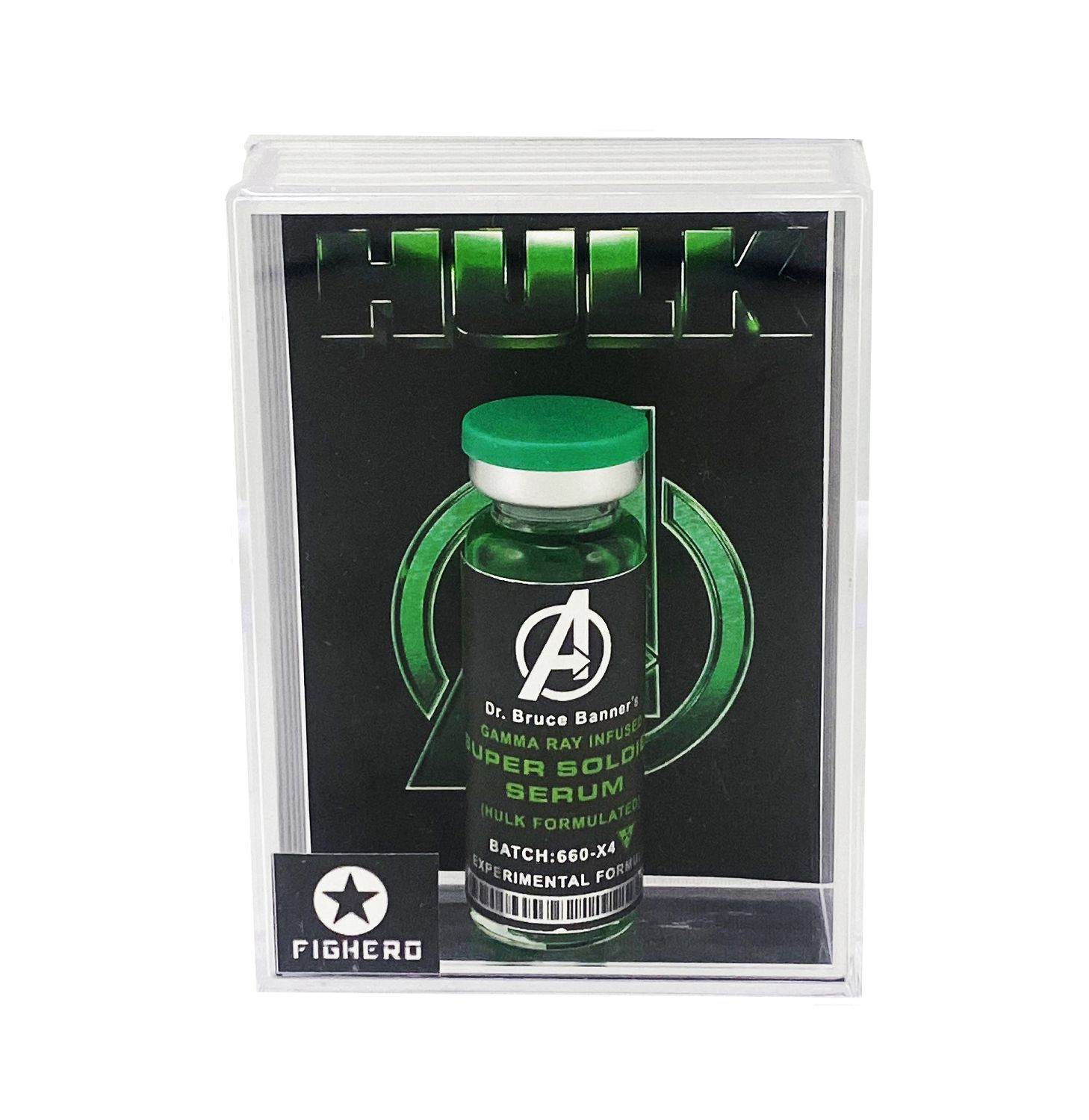 Hulk Super Soldier Serum Vial Bottle with Display Collectable Box