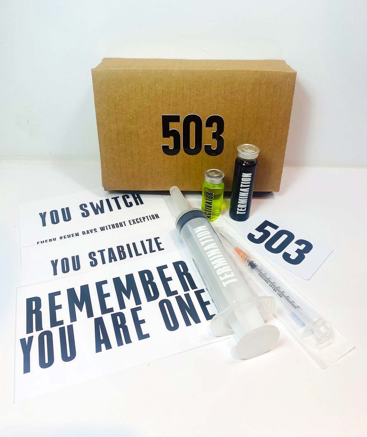 The Substance Activator &amp; Termination Serum Vial Bottles with Syringe and Card Set