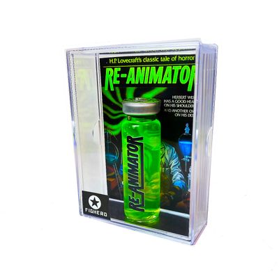 Re-Animator Serum Vial Bottle with Display Glows with Black Light Collectable Box Movie Prop