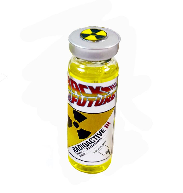 Back To The Future Plutonium Sample Vial for the DeLorean Prop Replica Glows UV light