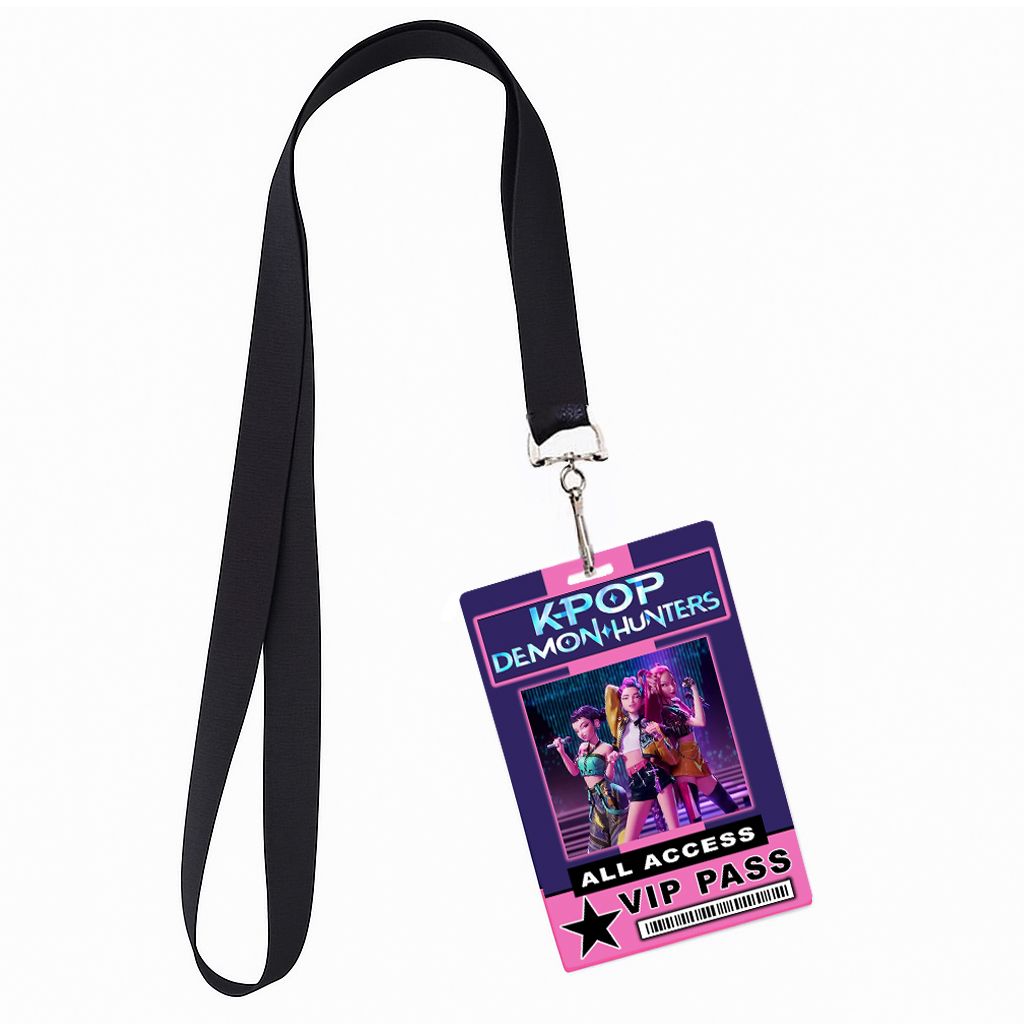 Kpop Demon Hunters VIP Pass ID Badge Lanyard PVC