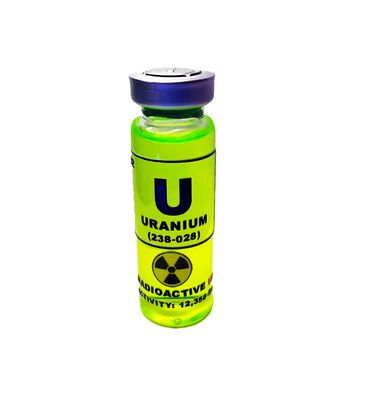 Uranium Vial Glows UV light Prop Replica Radioactive Nuclear