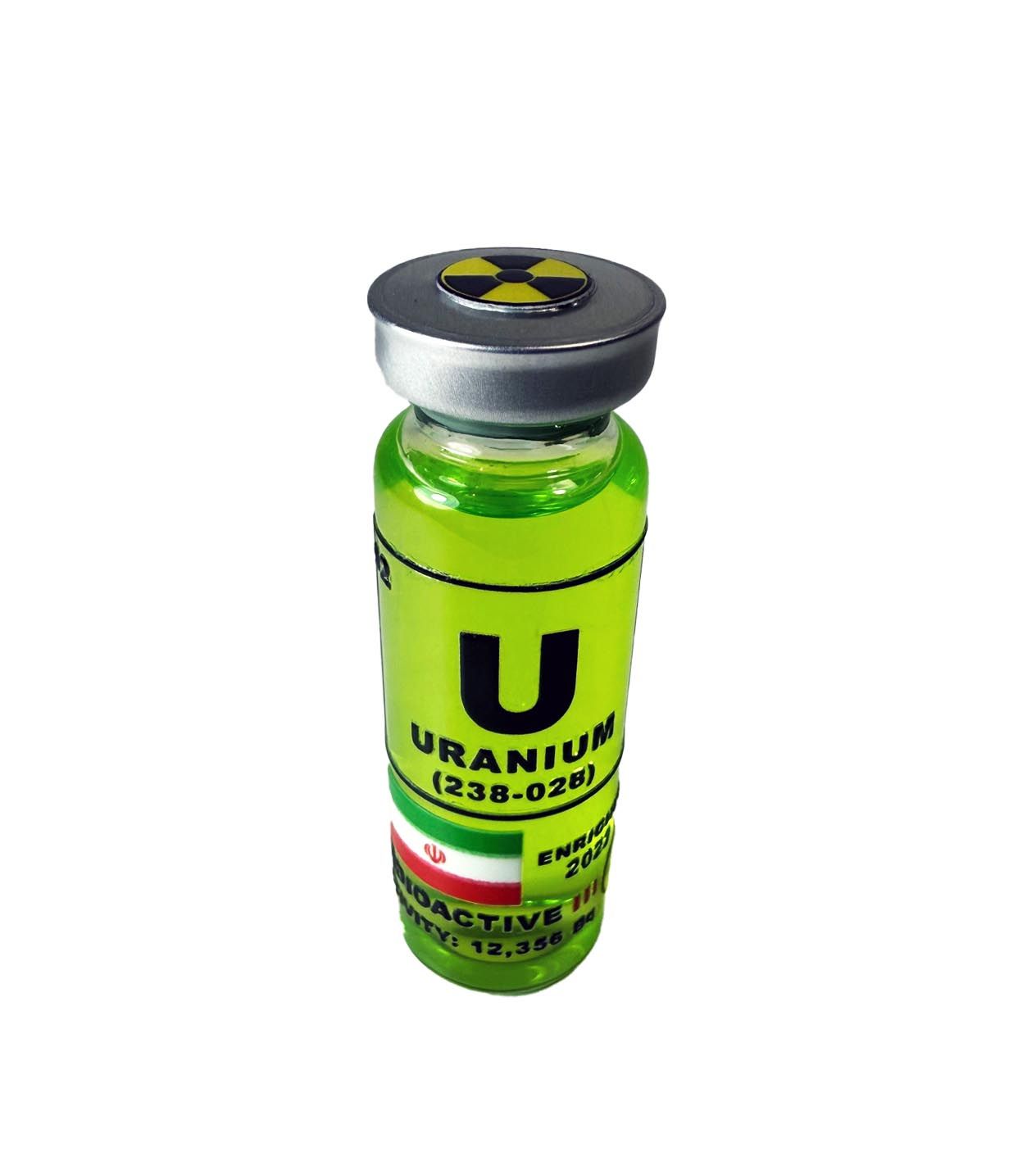 Uranium IRAN Vial Glows UV light Prop Replica Radioactive Nuclear