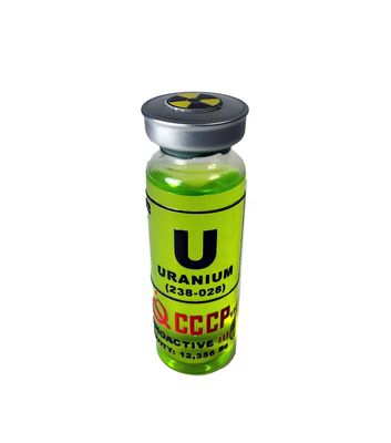 Uranium CCCP Soviet Vial Glows UV light Prop Replica Radioactive Nuclear