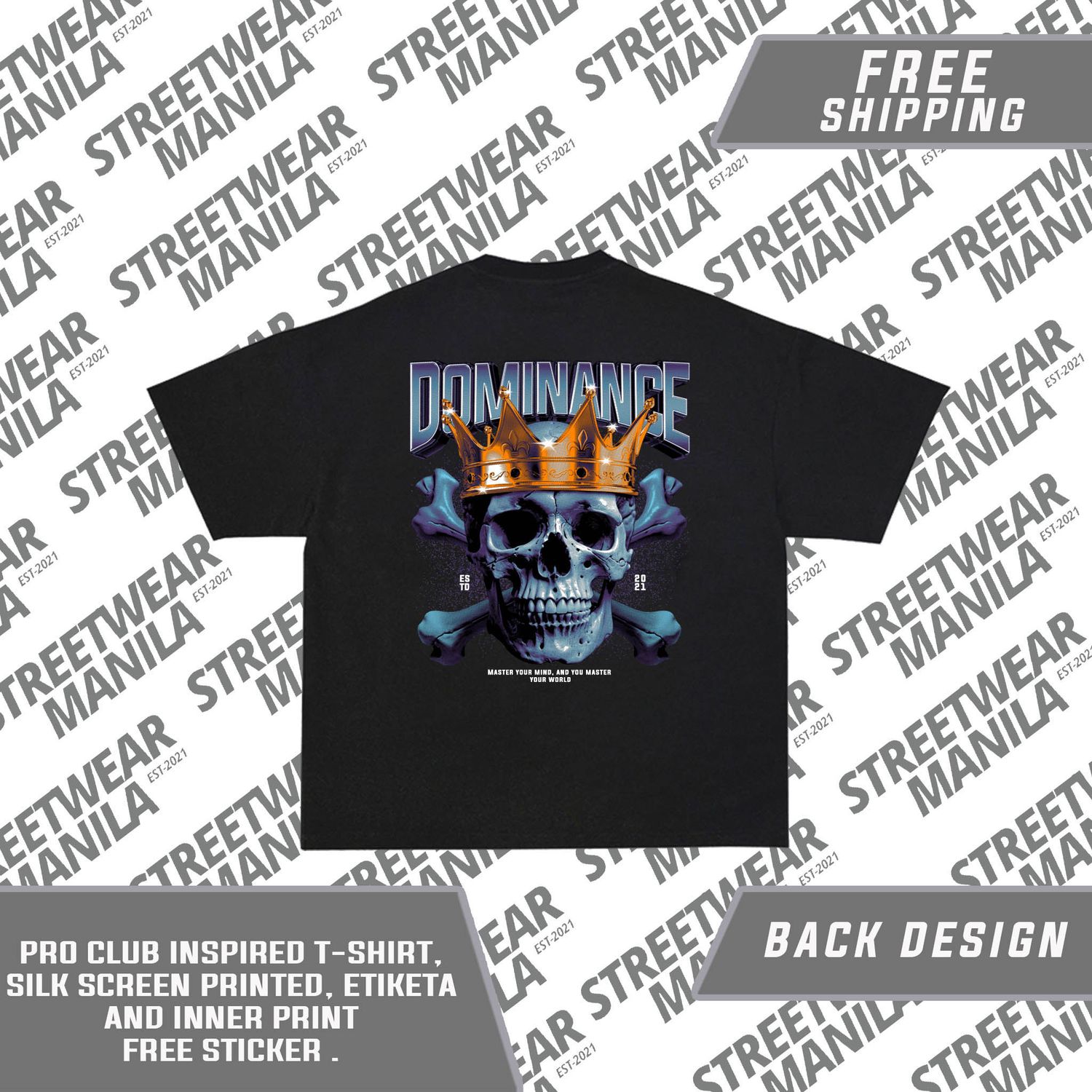 &quot;DOMINANCE&quot; T-SHIRT CREWNECK COTTON &quot;FREE SHIPPING&quot;
