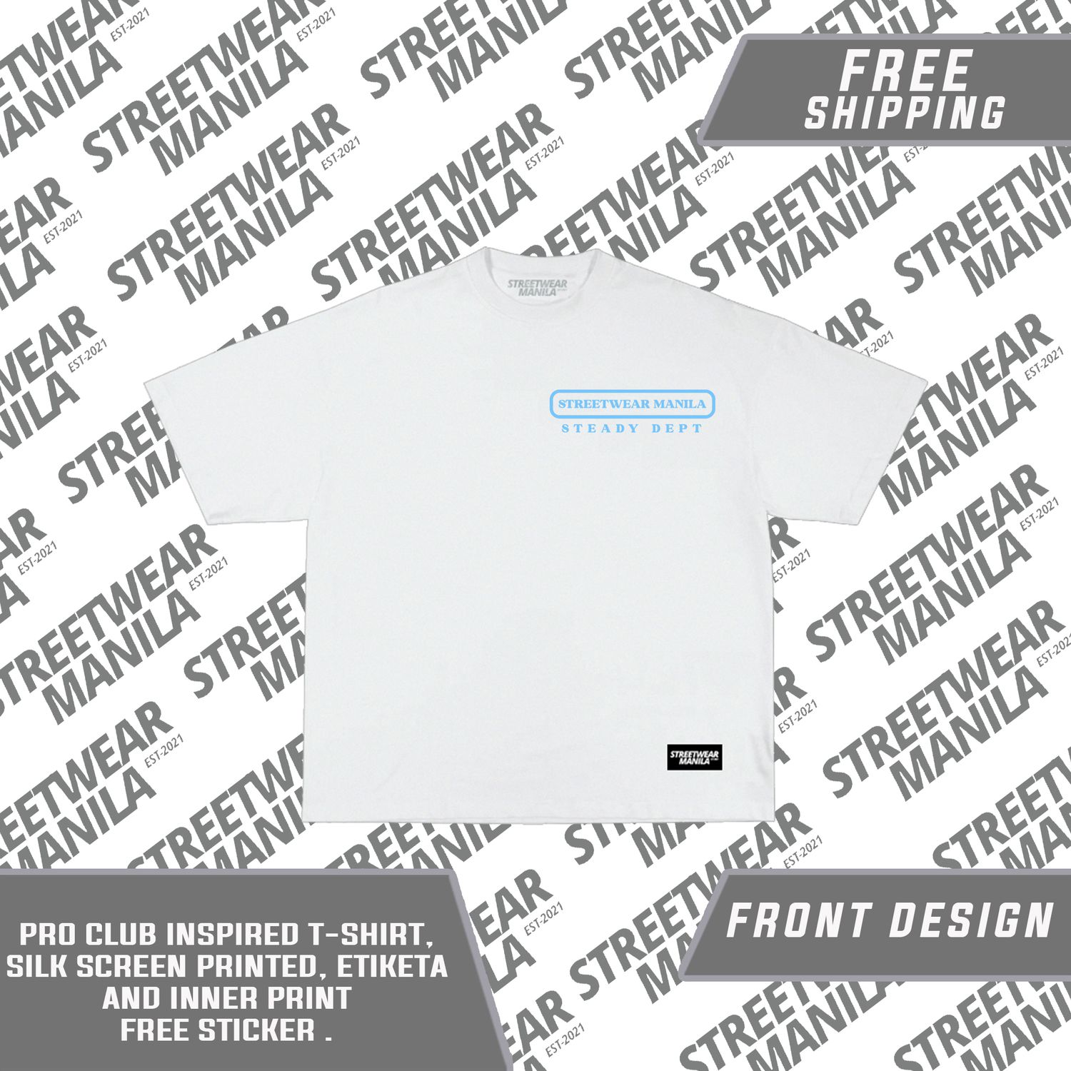 &quot;SLOW &amp; STEADY&quot; T-SHIRT CREWNECK COTTON