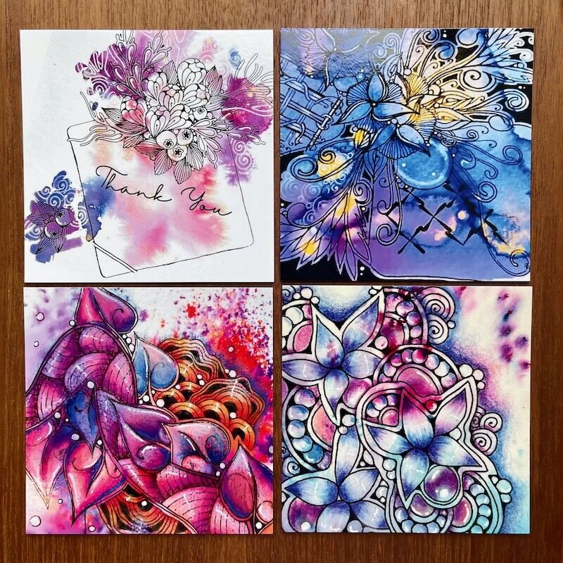 7F5R Studio - Square Postcards - 4 design set
