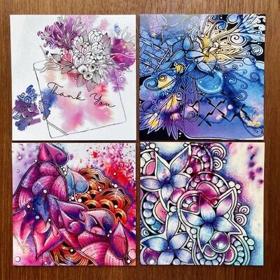 7F5R Studio - Square Postcards - 4 design set