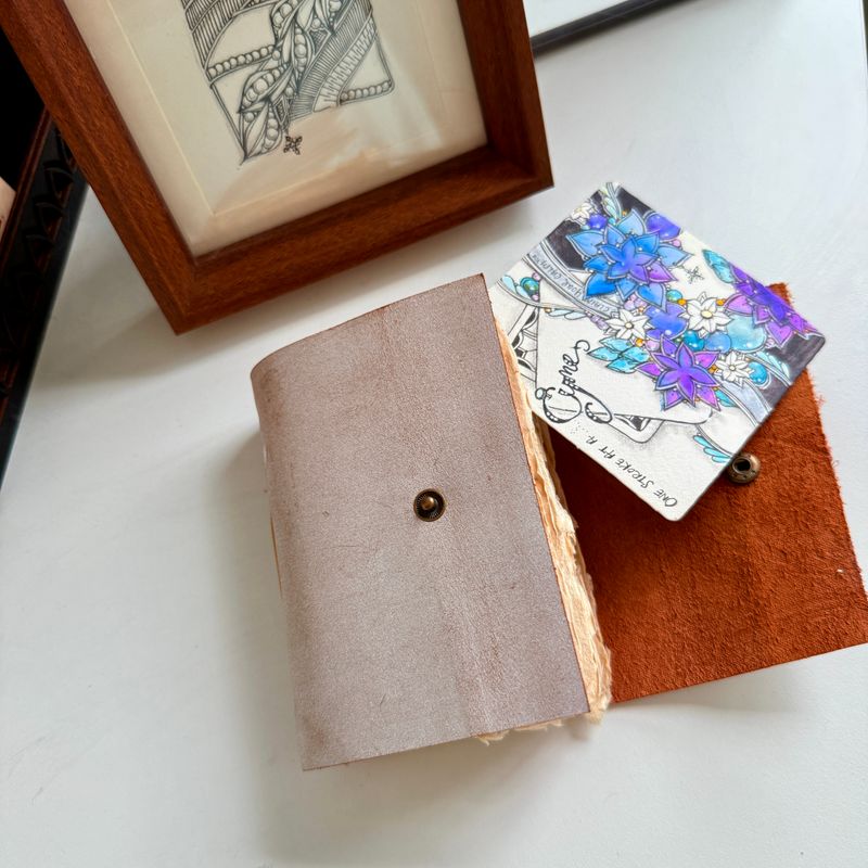 7F5R Studio - Handcrafted Watercolour Journal - Verdigogh &amp; Friends - Vegan Leather - Pre-Order