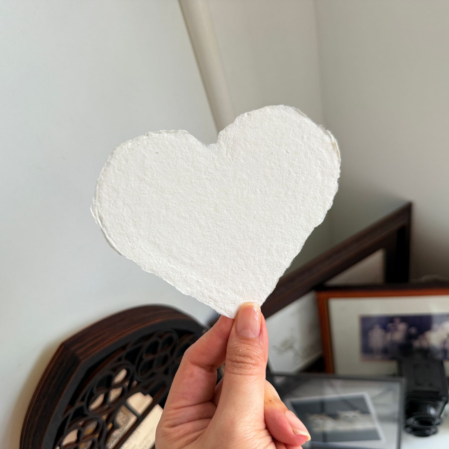 7F5R Studio - Handmade Watercolour Rag Paper 9cm Heart 5pc set