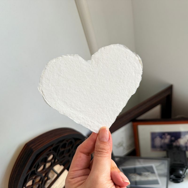 7F5R Studio - Handmade Watercolour Rag Paper 9cm Heart 5pc set
