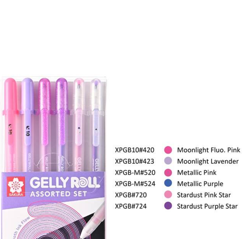 Sakura - Gelly Roll - Pink &amp; Purple Set of 6 x 3 packs